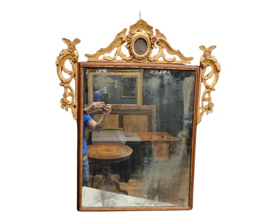 (2) 18th Century Louis XVI Mirror Frame with Gilded Crest, Venice