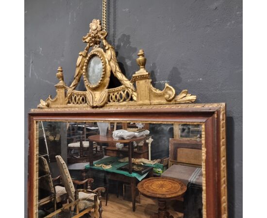 (3) 18th Century Louis XVI Mirror Frame with Gilded Crest, Venice