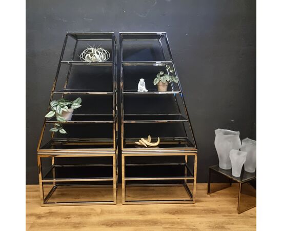 Elegant Vintage Chrome Steel Etagere: Style and Functionality