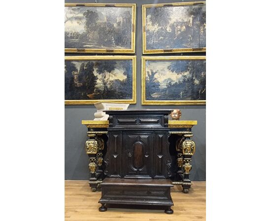 17th century Venetian walnut prayer stool