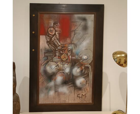 Pittura Brutalista anni '60/70 :Olio su tela