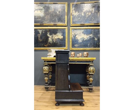 17th century Venetian walnut prayer stool