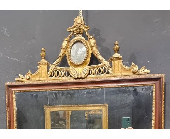 (3) 18th Century Louis XVI Mirror Frame with Gilded Crest, Venice