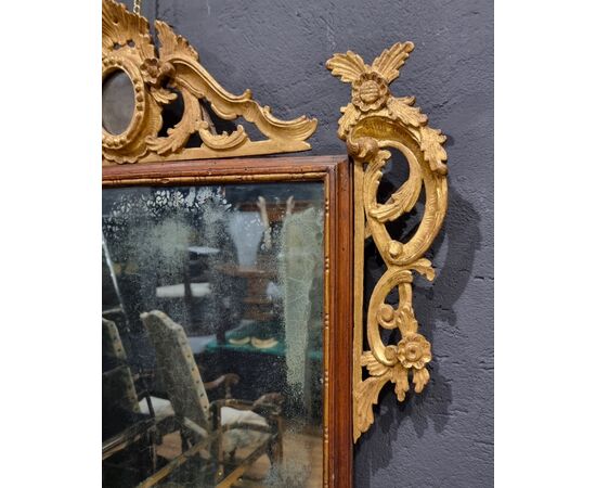 (2) 18th Century Louis XVI Mirror Frame with Gilded Crest, Venice