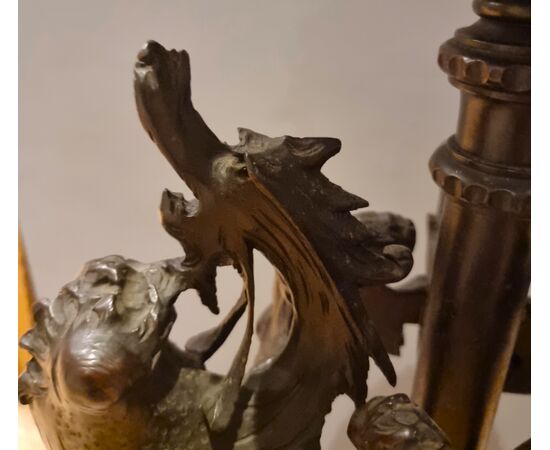 Ebonized Wood Side Table with Dragons: A 19th Century Treasure