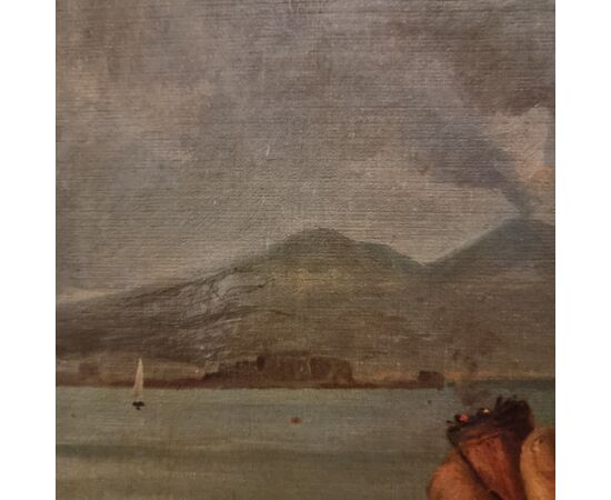 Neapolitan fisherman oil painting from the 1800s signed Duranti, high quality