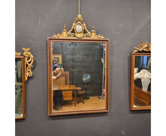 (3) 18th Century Louis XVI Mirror Frame with Gilded Crest, Venice