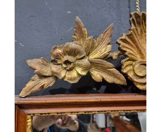 18th-century Louis XVI mirror frame with gilded crest, Venice