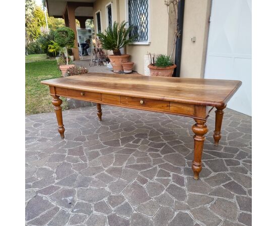 1800s Walnut Table with Lid in Two Planks