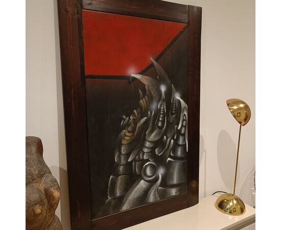 Pittura Brutalista anni '60/70 su tela : arte moderna