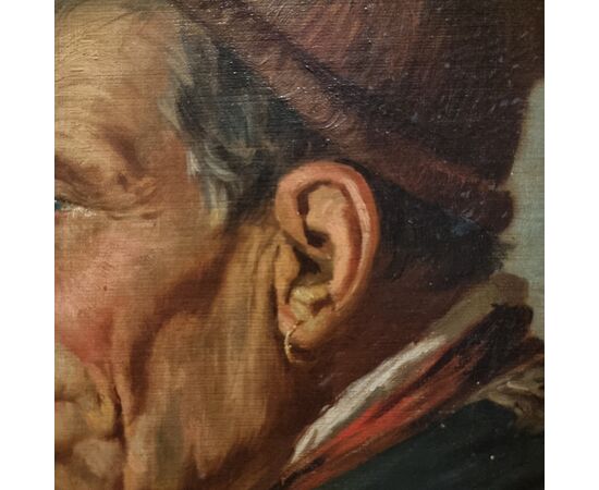 Neapolitan fisherman oil painting from the 1800s signed Duranti, high quality