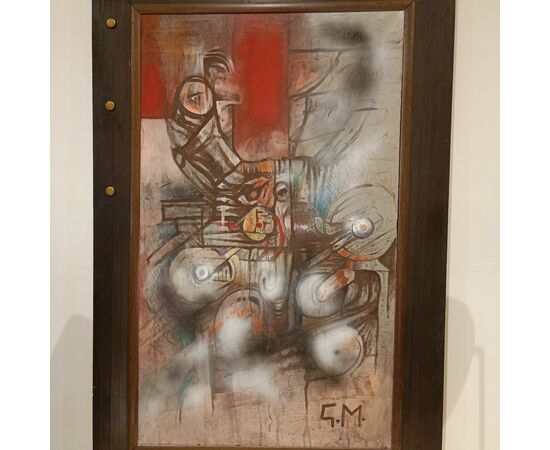 Pittura Brutalista anni '60/70 :Olio su tela