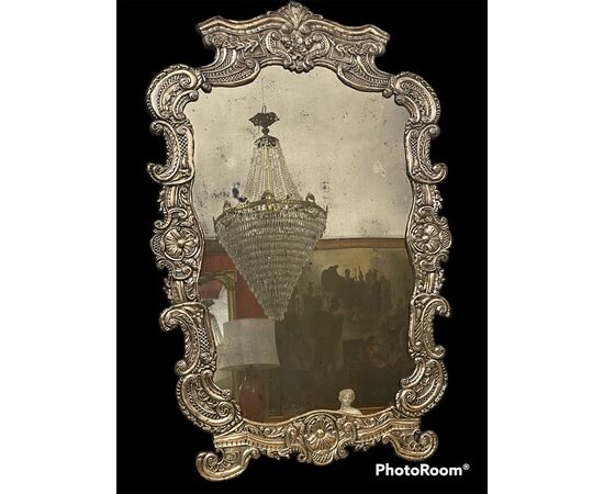 Specchiera in metallo argentato