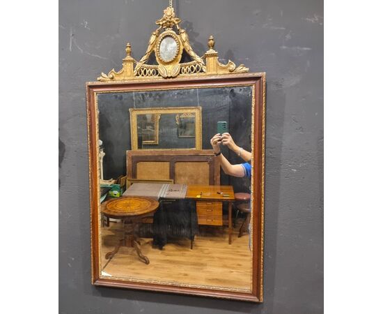 (3) 18th Century Louis XVI Mirror Frame with Gilded Crest, Venice