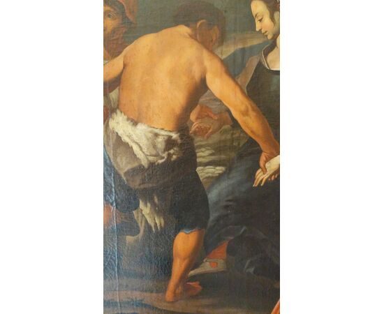 Fine 17th-century oil on canvas. Country scene with musicians – school of Francesco Guarini (1611-1654)