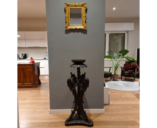 Ebonized Wood Side Table with Dragons: A 19th Century Treasure