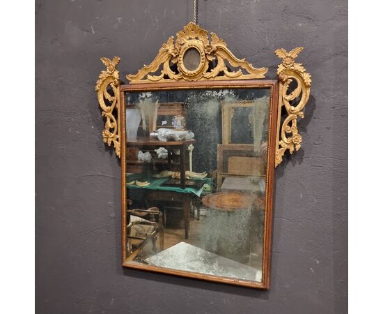 (2) 18th Century Louis XVI Mirror Frame with Gilded Crest, Venice