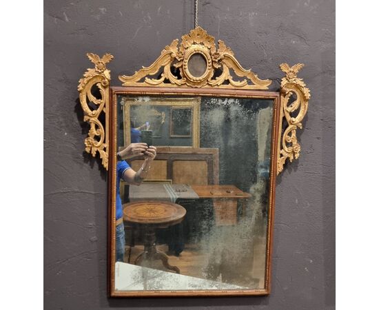 (2) 18th Century Louis XVI Mirror Frame with Gilded Crest, Venice