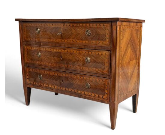 INLAID CHEST OF DRAWERS - PIEDMONT - LOUIS XVI