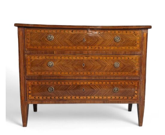 INLAID CHEST OF DRAWERS - PIEDMONT - LOUIS XVI