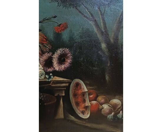 COPPIA DI DIPINTI CON NATURE MORTE FINE XVII SECOLO