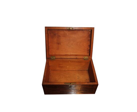 Scatola in palissandro intarsiata stile Carlo X del 1800 francese