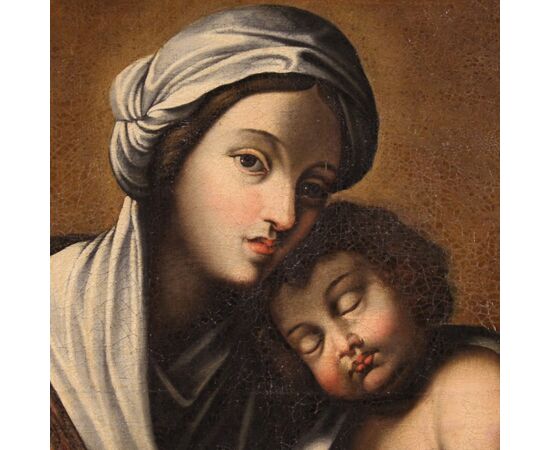 Italian painting Virgin with child from 18th century