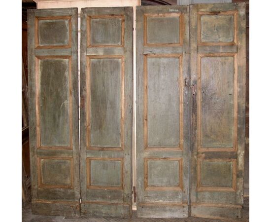 pts568 n. 2 double doors lacquered, mis. h 204 cm x 102 cm width.