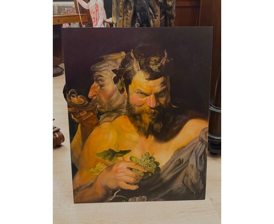 Painting of satyrs on wood