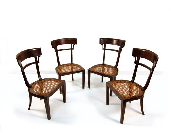 Four mahogany chairs, 19th century