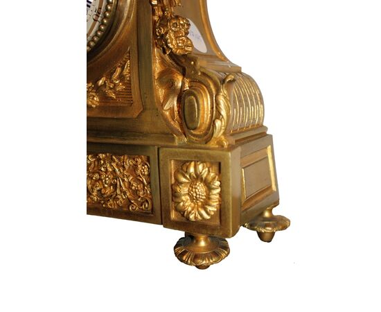 Orologio da tavolo Stile Luigi XIV in Bronzo Dorato - XIX secolo
