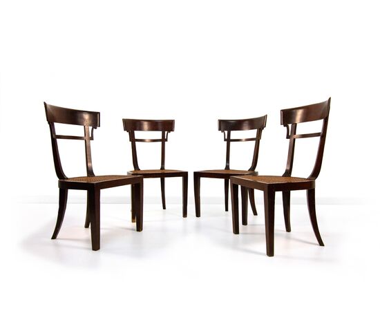 Four mahogany chairs, 19th century