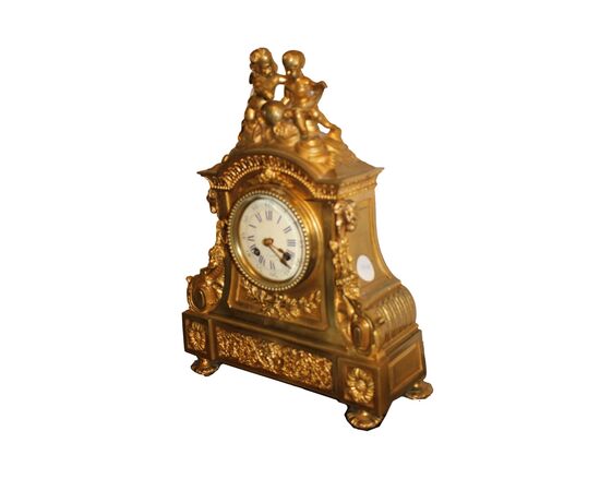 Orologio da tavolo Stile Luigi XIV in Bronzo Dorato - XIX secolo