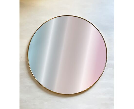 Specchio tondo con profilo in ottone - Ø 100 cm