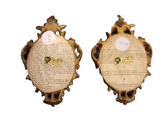 Coppia piccoli quadretti in cornice dorata - XX secolo