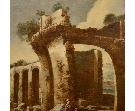 Landscape with ruins, Antonio Travi, known as il Sestri (Sestri Ponente 1608 - Genoa 1665), circle