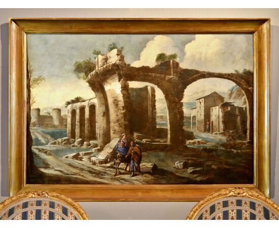 Landscape with ruins, Antonio Travi, known as il Sestri (Sestri Ponente 1608 - Genoa 1665), circle