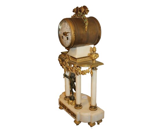 Marble and gilded bronze mantel clock, France, late 19th century