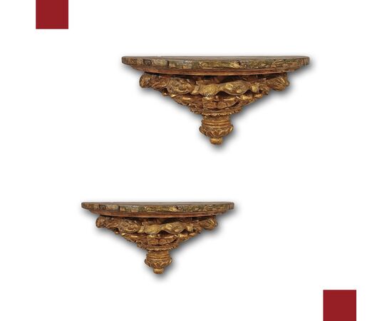 COPPIA DI MENSOLE NEOCLASSICHE FINE XVIII SECOLO