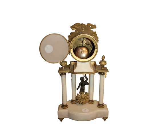 Marble and gilded bronze mantel clock, France, late 19th century