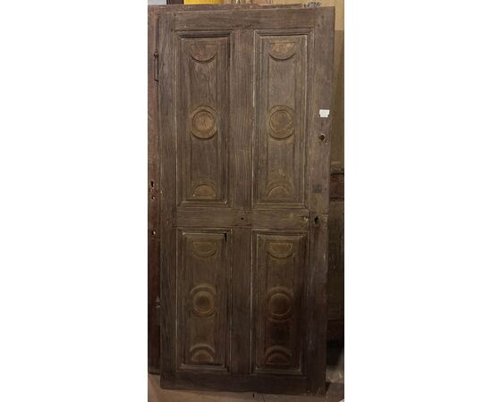 PTS901 - N. 3 Porte in rovere, un battente, epoca '700, mis. cm L 86/90 x H 192/195