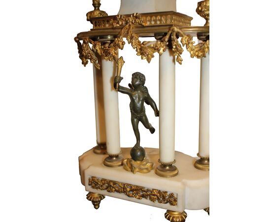 Marble and gilded bronze mantel clock, France, late 19th century