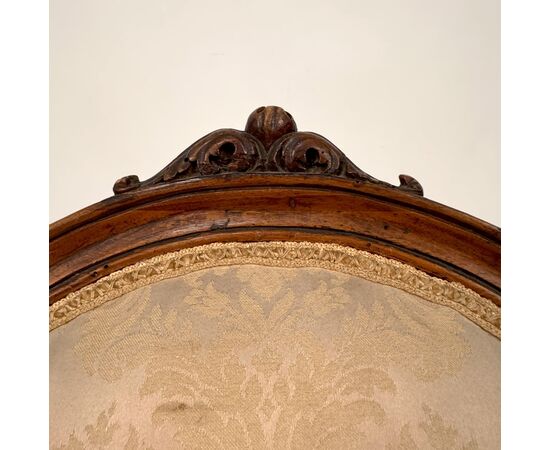 Set of four walnut armchairs, Piedmont, late 18th century