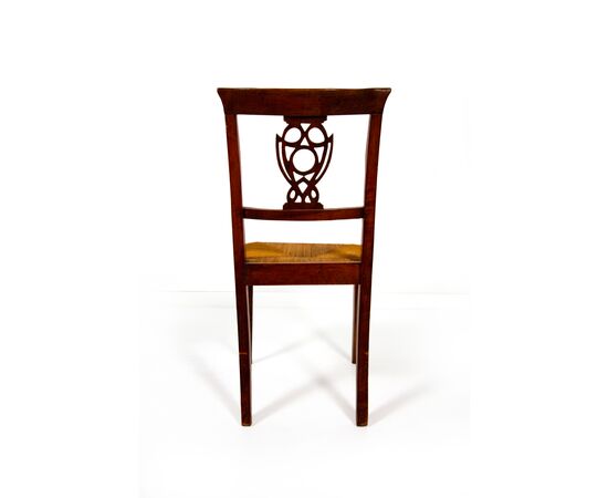 Four walnut chairs, Veneto, first half of the 19th century