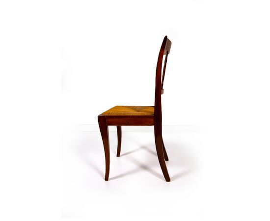 Four walnut chairs, Veneto, first half of the 19th century