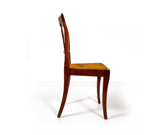 Four walnut chairs, Veneto, first half of the 19th century
