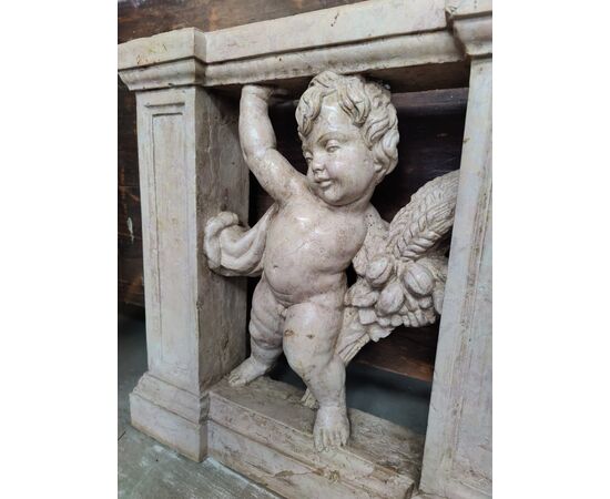 Esclusiva coppia di balaustre in marmo lumachella - H 75 cm - Venezia