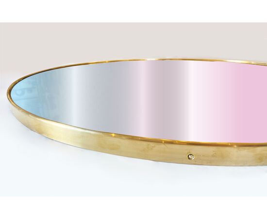Round mirror with brass profile - Ø 150 cm