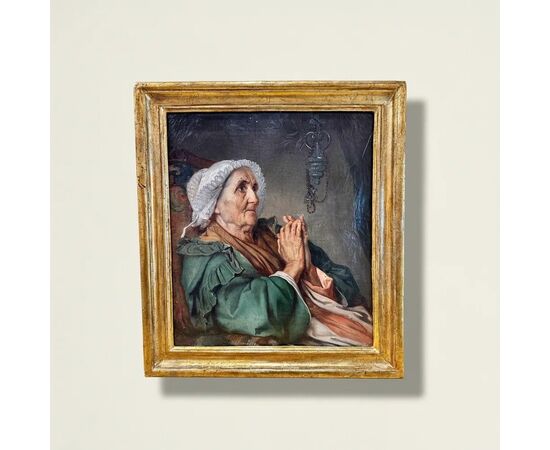 
Gaetano Ferri, Ritratto di anziana in preghiera, 1860