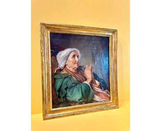 
Gaetano Ferri, Ritratto di anziana in preghiera, 1860